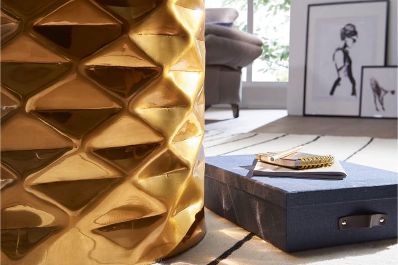 Soffbord Fetterdale 44 cm Runt - Guld - Möbler - Bord & matgrupp - Soffbord