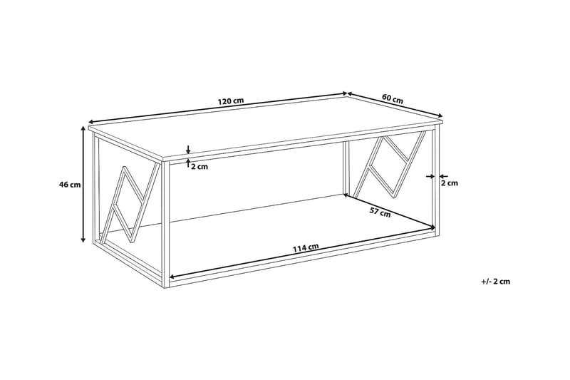 Soffbord Forrieres 120 cm med Förvaring Hylla - Mörkbrun/Svart - Soffbord