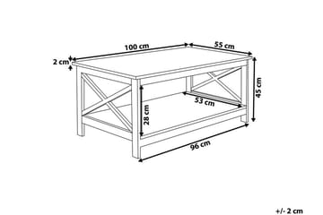 Soffbord Fostrie 100 cm med Förvaring Hylla - Vit - Möbler - Bord & matgrupp - Soffbord