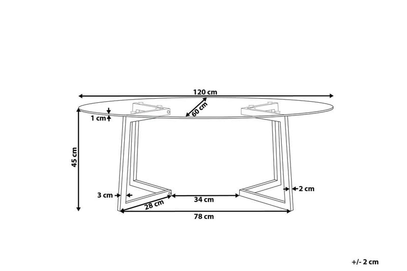 Soffbord Freising 120 cm - Glas/Guld - Soffbord