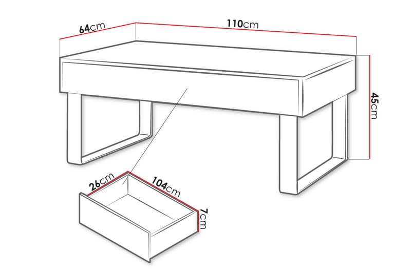 Soffbord Frick 110 cm - Svart - Soffbord