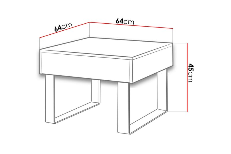 Soffbord Frick Litet 64 cm med Förvaring Låda - Vit - Möbler - Bord & matgrupp - Soffbord