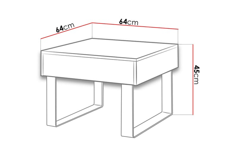 Soffbord Frick Litet 64 cm med Förvaring Låda - Vit - Soffbord