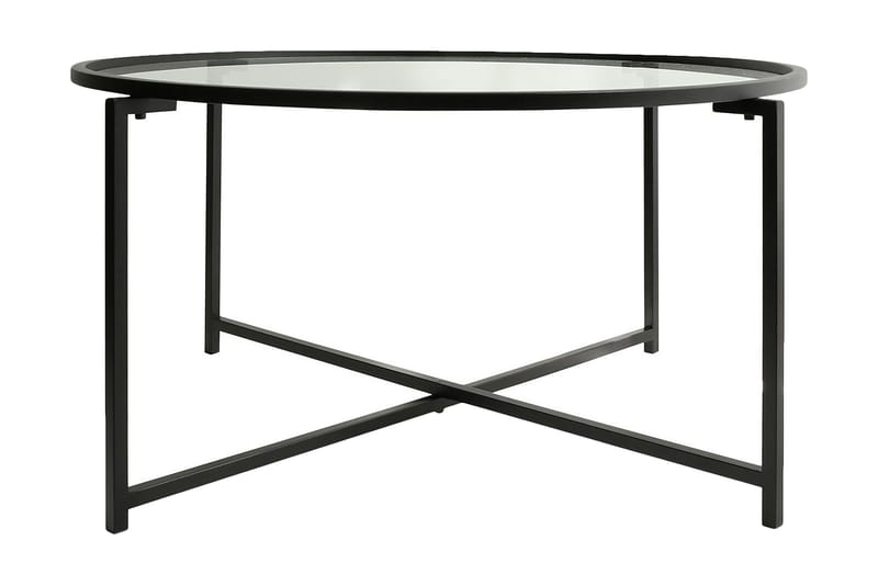 Soffbord Fyste 83 cm Runt - Svart/Glas - Soffbord