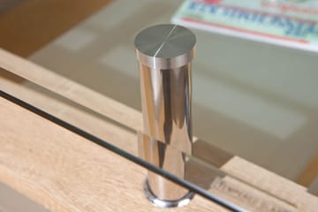 Soffbord Gantu 100 cm med Förvaring Hylla - Glas/Vit/Natur - Möbler - Bord & matgrupp - Soffbord - Soffbord med förvaring