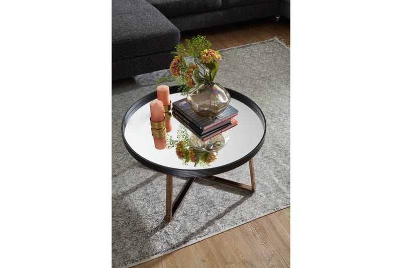Soffbord Gavaldon 78 cm Runt - Glas/Svart - Möbler - Bord & matgrupp - Soffbord