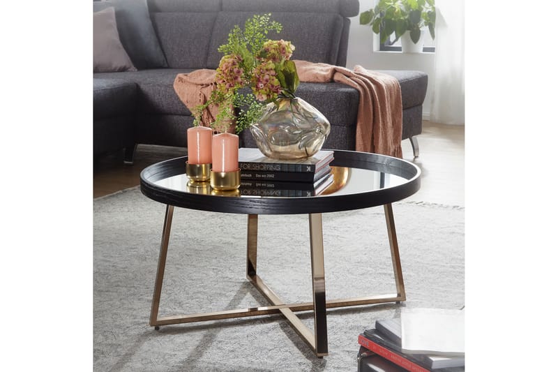 Soffbord Gavaldon 78 cm Runt - Glas/Svart - Möbler - Bord & matgrupp - Soffbord