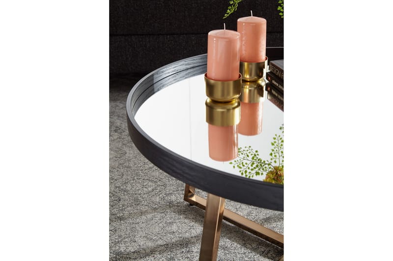 Soffbord Gavaldon 78 cm Runt - Glas/Svart - Möbler - Bord & matgrupp - Soffbord