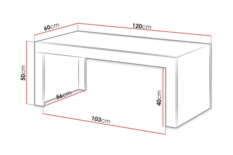 Soffbord Geitonia 120 cm - Natur/Antracit - Soffbord