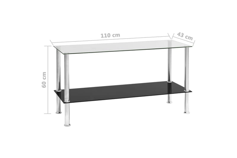 Soffbord genomskinligt 110x43x60 cm härdat glas - Transparent - Soffbord