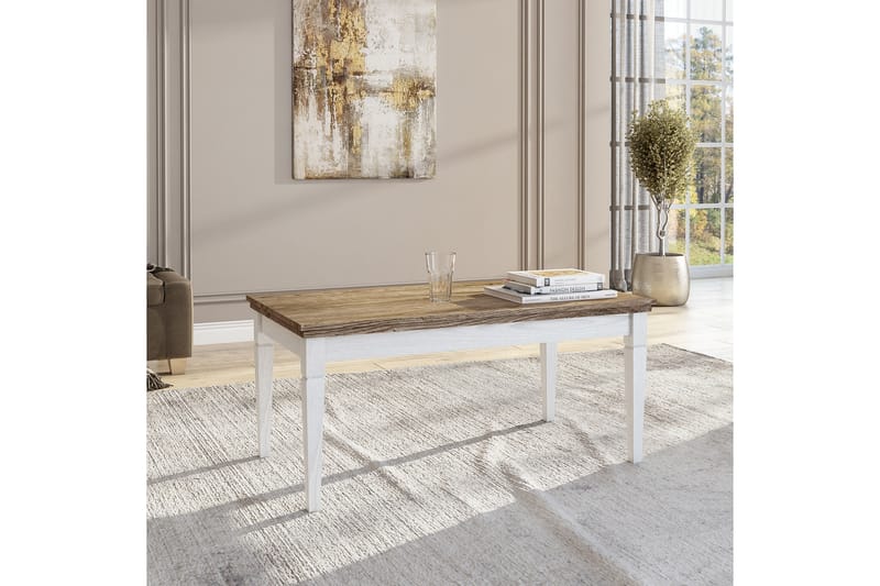 Soffbord Getafez 110 cm - Vit/Natur - Möbler - Bord & matgrupp - Soffbord
