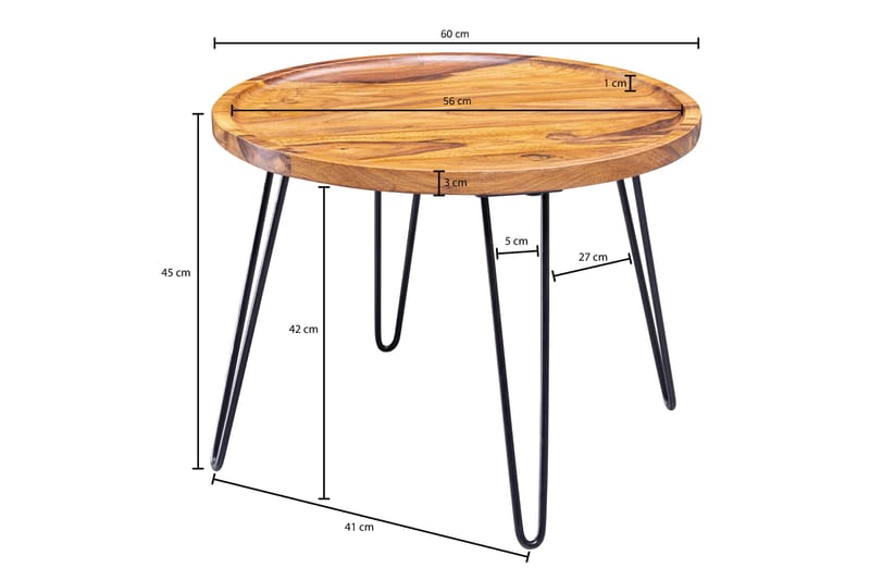 Soffbord Giandelone 60 cm Runt - Massivt Trä/Svart - Möbler - Bord & matgrupp - Soffbord