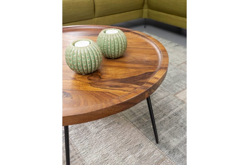 Soffbord Giandelone 60 cm Runt - Massivt Trä/Svart - Möbler - Bord & matgrupp - Soffbord