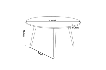 Soffbord Giliberti 80 cm Runt - Svart/Natur - Möbler - Bord & matgrupp - Soffbord