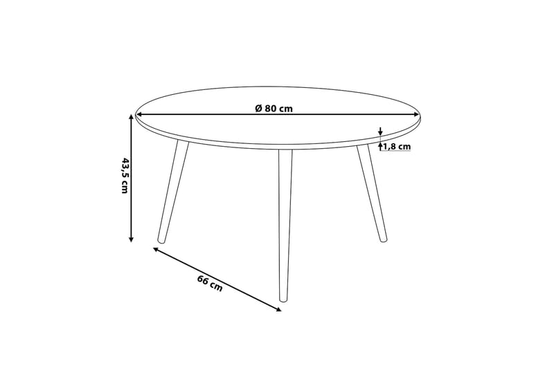 Soffbord Giliberti 80 cm Runt - Svart/Natur - Möbler - Bord & matgrupp - Soffbord
