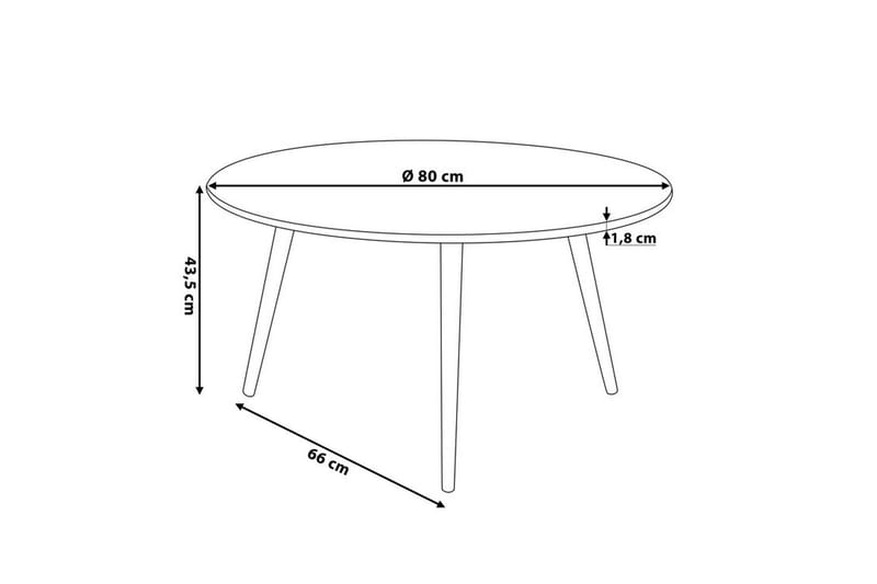 Soffbord Giliberti 80 cm Runt - Svart/Natur - Möbler - Bord & matgrupp - Soffbord