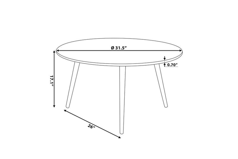 Soffbord Giliberti 80 cm Runt - Svart/Natur - Möbler - Bord & matgrupp - Soffbord