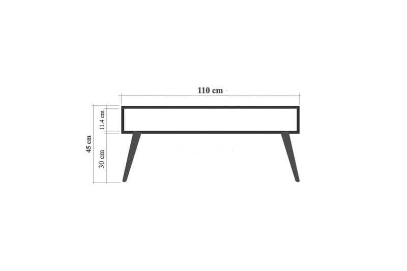 Soffbord Gillberga 110 cm med Förvaring Hylla Text - Natur - Soffbord