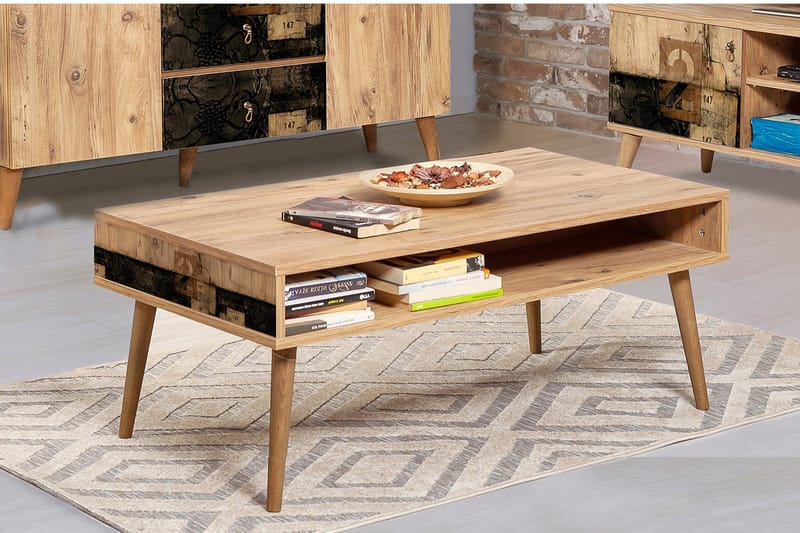 Soffbord Gillberga 110 cm med Förvaring Hylla Två - Natur - Möbler - Bord & matgrupp - Soffbord