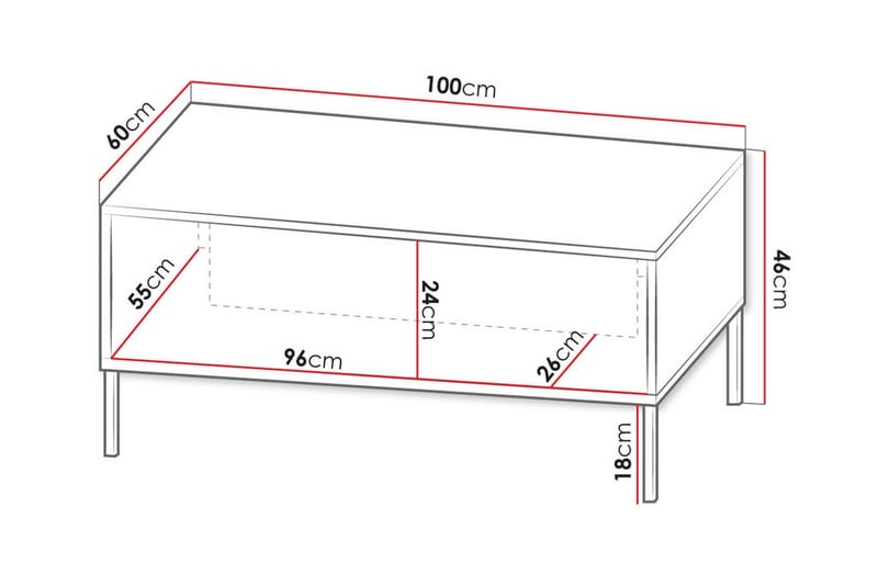 Soffbord Glenndale 60 cm - Svart - Möbler - Bord & matgrupp - Soffbord