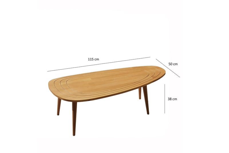 Soffbord Gozoa 115 cm - Teak - Soffbord