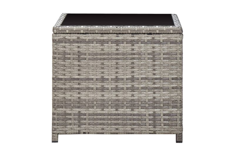 Soffbord grå 45x45x40 cm konstrotting och glas - Grå - Soffbord