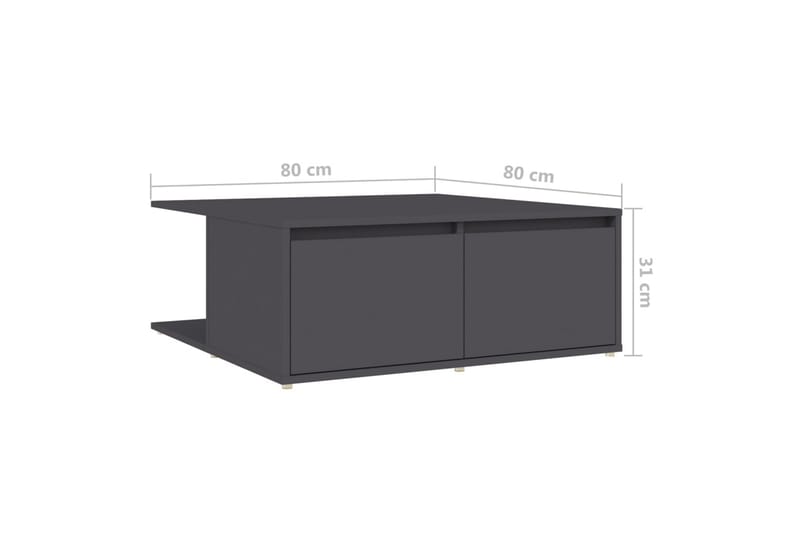 Soffbord grå 80x80x31 cm spånskiva - Grå - Soffbord