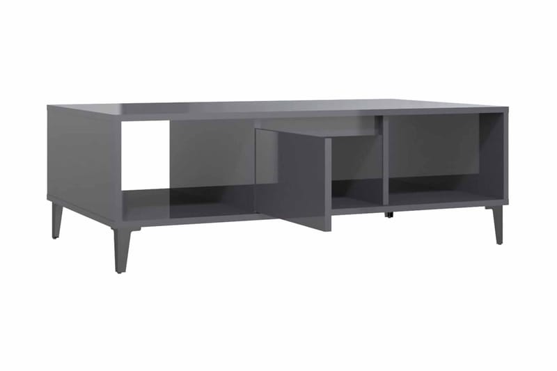 Soffbord grå högglans 103,5x60x35 cm spånskiva - Grå - Soffbord