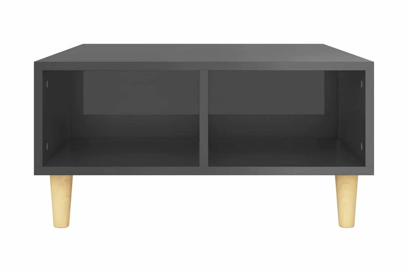 Soffbord grå högglans 60x60x30 cm spånskiva - Grå - Soffbord
