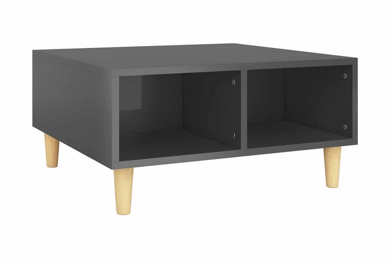 Soffbord grå h�ögglans 60x60x30 cm spånskiva - Grå - Soffbord