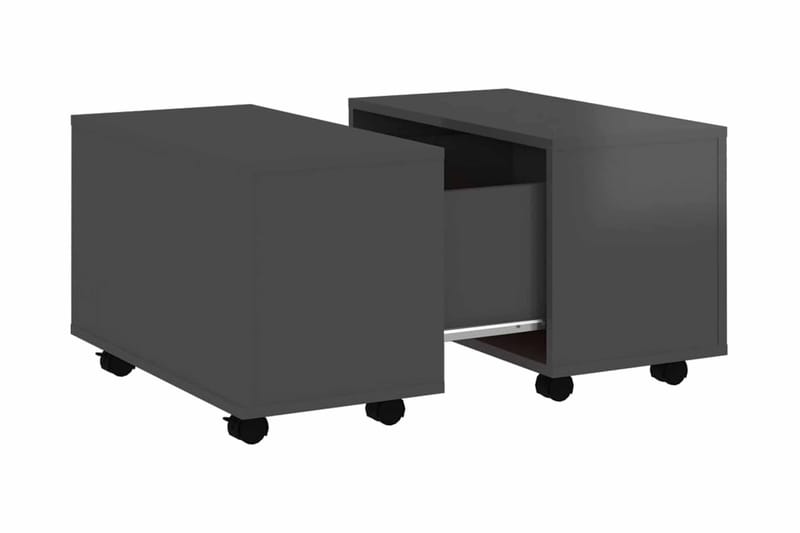 Soffbord grå högglans 60x60x38 cm spånskiva - Grå - Soffbord