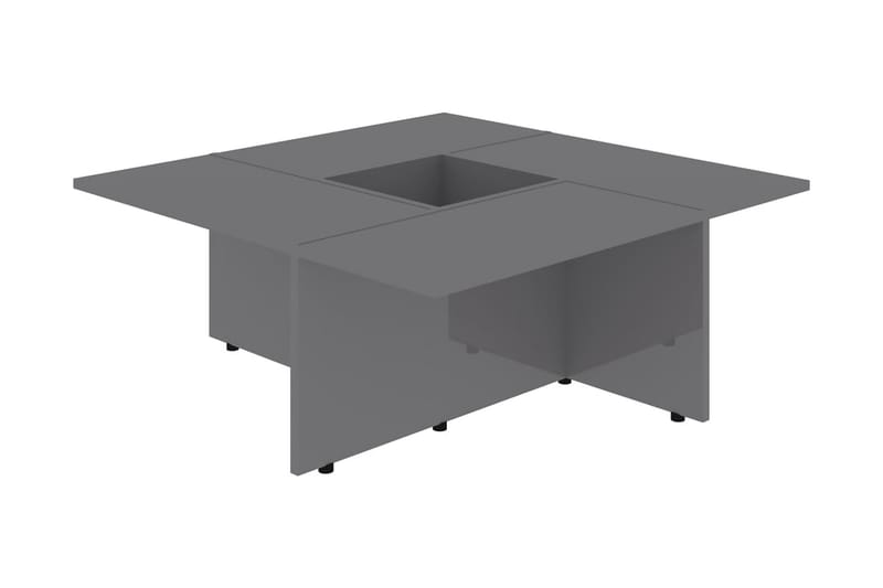 Soffbord grå högglans 79,5x79,5x30 cm spånskiva - Grå - Soffbord