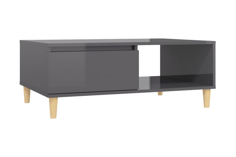 Soffbord gr�å högglans 90x60x35 cm spånskiva - Grå - Soffbord