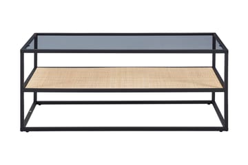 Soffbord Gryttom 120 cm med Förvaring Hylla - Glas/Rotting/Svart - Möbler - Bord & matgrupp - Soffbord