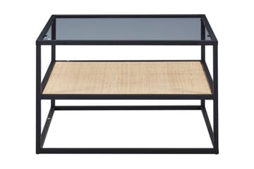 Soffbord Gryttom 75 cm med Förvaring Hylla - Glas/Rotting/Svart - Möbler - Bord & matgrupp - Soffbord