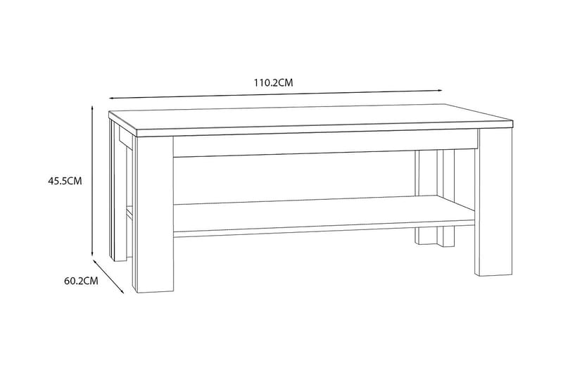 Soffbord Havdar 110 cm - Brun/Svart - Soffbord