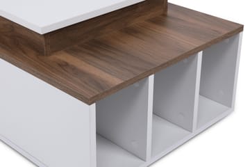 Soffbord Heathow 90 cm med Förvaring Hyllor - Vit/Trä - Möbler - Bord & matgrupp - Soffbord