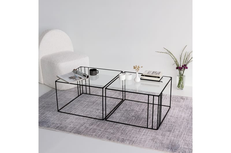 Soffbord Heemsharl 55 cm - Glas/Svart - Möbler - Bord & matgrupp - Soffbord