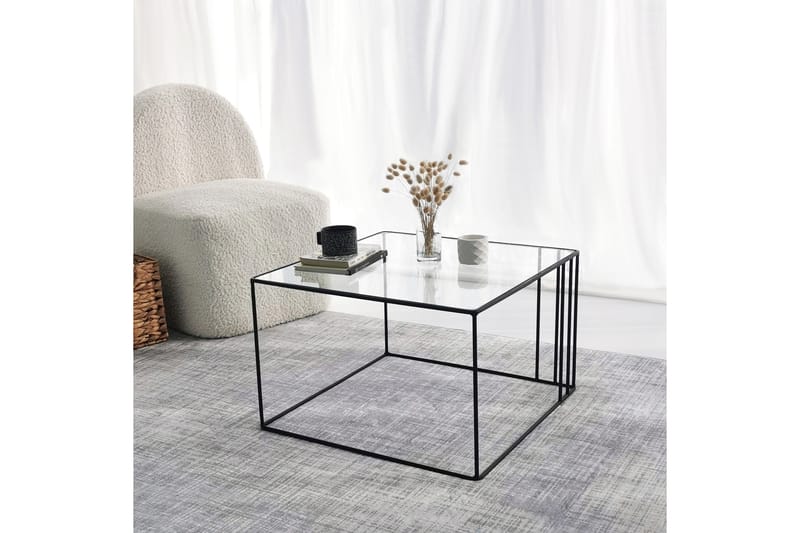Soffbord Heemsharl 55 cm - Glas/Svart - Möbler - Bord & matgrupp - Soffbord
