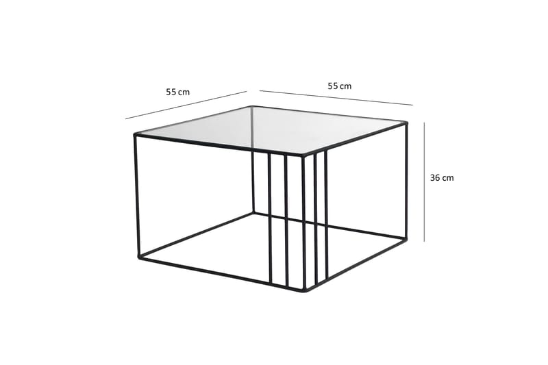 Soffbord Heemsharl 55 cm - Glas/Svart - Möbler - Bord & matgrupp - Soffbord