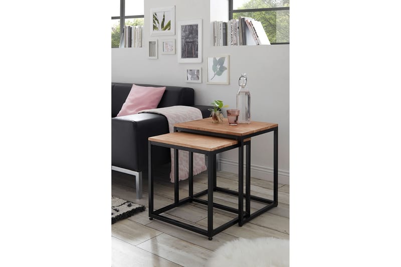 Soffbord Hiraoka 50 cm - Ek/Svart - Möbler - Bord & matgrupp - Soffbord