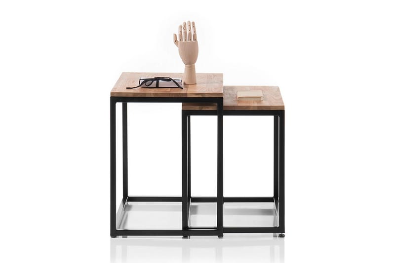 Soffbord Hiraoka 50 cm - Ek/Svart - Möbler - Bord & matgrupp - Soffbord