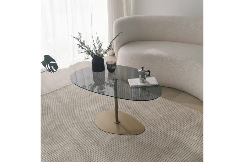 Soffbord Hommedal 90 cm - Grå/Guld - Möbler - Bord & matgrupp - Soffbord