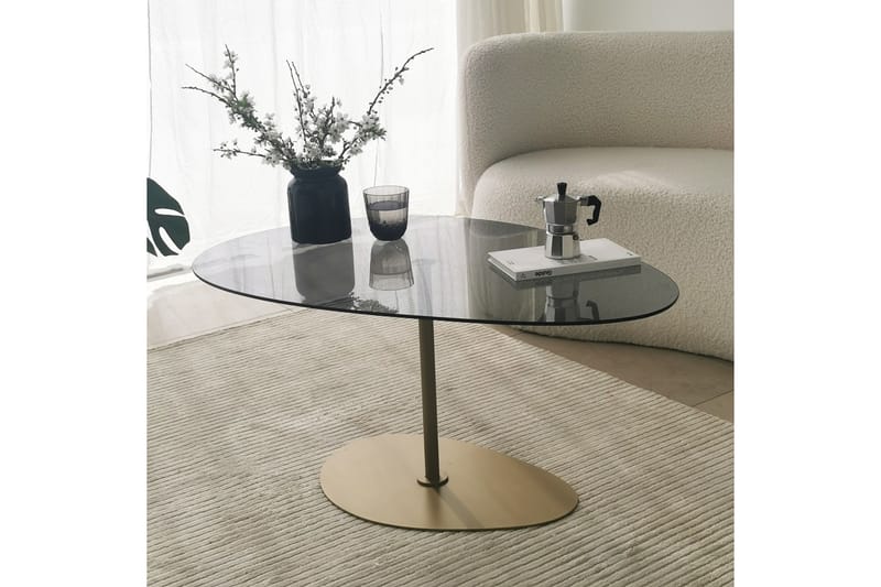 Soffbord Hommedal 90 cm - Grå/Guld - Möbler - Bord & matgrupp - Soffbord