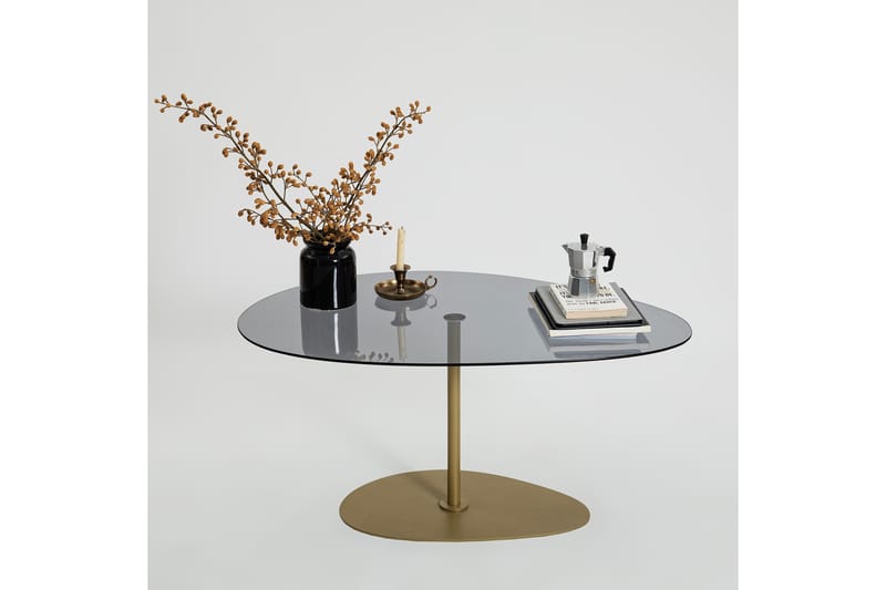Soffbord Hommedal 90 cm - Grå/Guld - Möbler - Bord & matgrupp - Soffbord