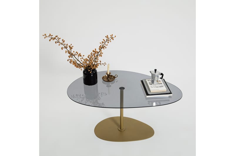 Soffbord Hommedal 90 cm - Grå/Guld - Möbler - Bord & matgrupp - Soffbord