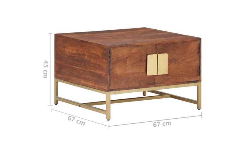 Soffbord honungsbrun 67x67x45 cm massivt akaciaträ - Valnötsbrun - Soffbord