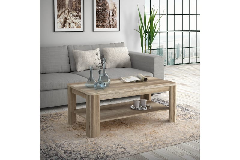 Soffbord Hupke 110 cm med Förvaring Hylla - Brun - Möbler - Bord & matgrupp - Soffbord
