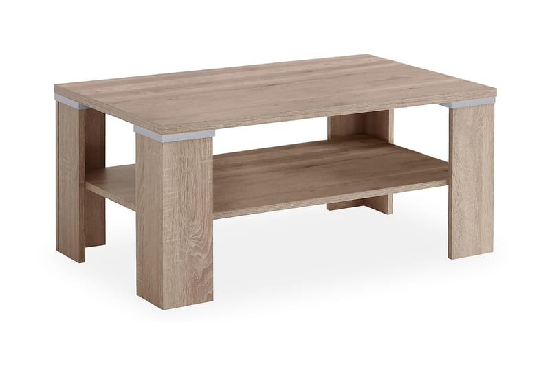 Soffbord Indira 100 cm med Förvaring Hyllor - Ljus Ekfärg - Möbler - Bord & matgrupp - Soffbord