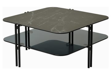 Soffbord Ireka 80 cm med Förvaring Hylla - Keramik/Glas/Svart - Möbler - Bord & matgrupp - Soffbord
